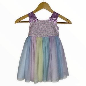 Jona Michelle Adorable Pastel Color Tulle Purple Yellow Blue Dress Toddler